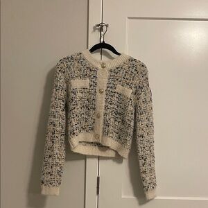 Chic Tweed Cardigan Sweater